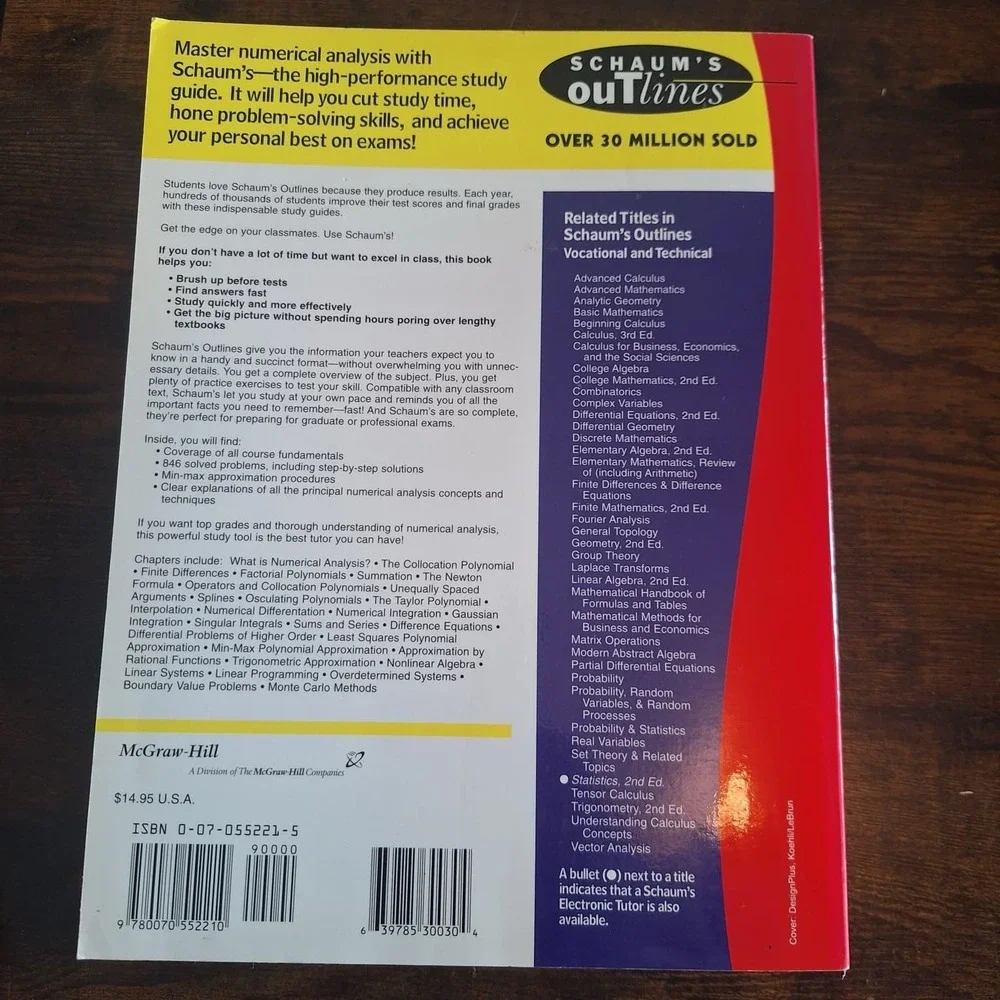 Schaum's Outlines Lot of 3: Numerical Analysis + Programming C & C++ 2nd Edition